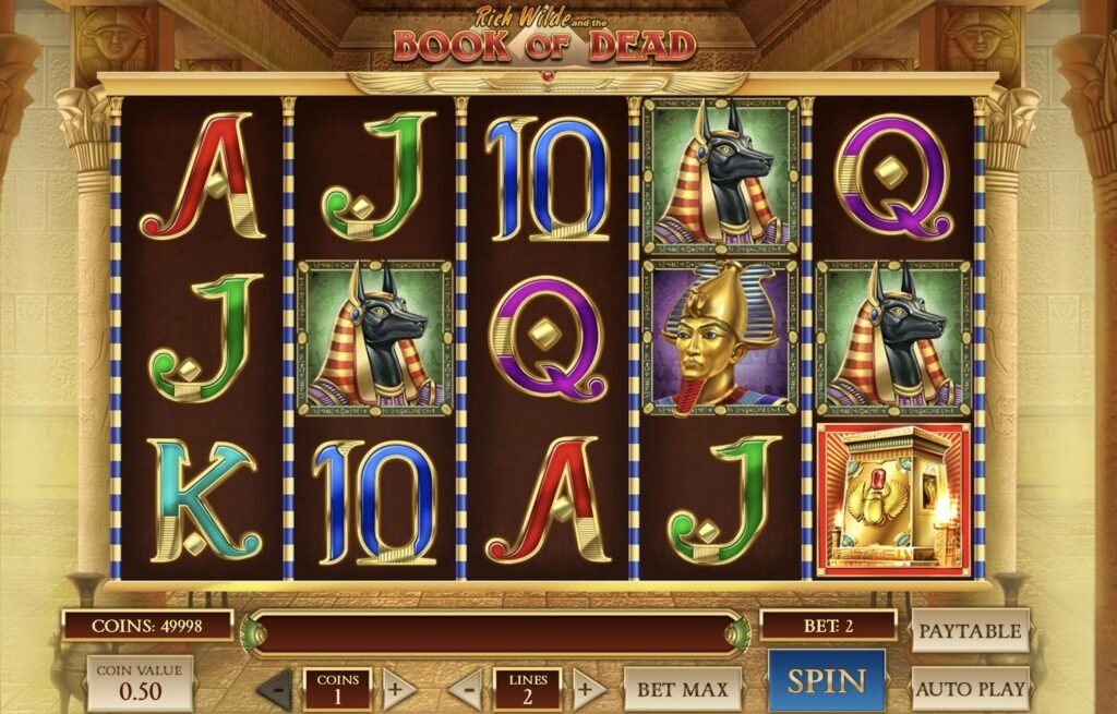 Fairspin Crypto Casino'da Book Of Dead slot makinesi
