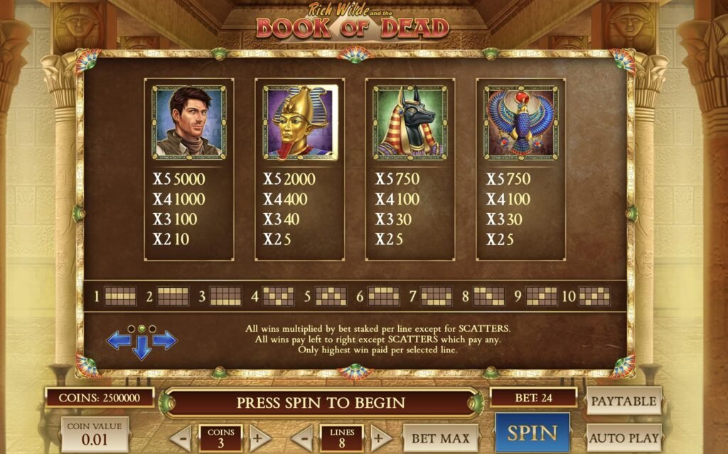 Book Of Dead bonusy od 1Win Casino